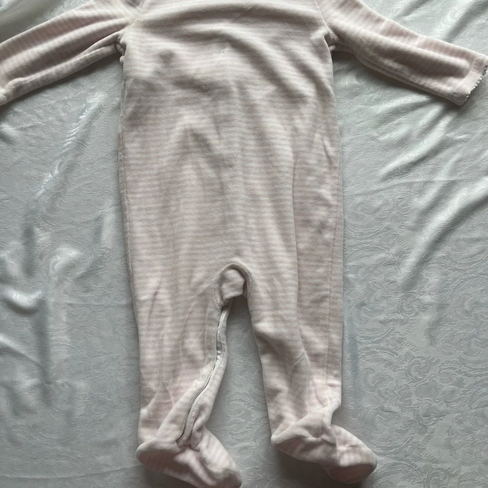 Ralph Lauren Pink Stripe Baby Footie One-Piece